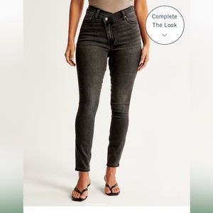 Abercrombie & Fitch Curve Love High Rise Super Skinny Ankle Jean Cross Waist